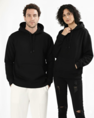 Plain Oversized Hoodie -Black & White