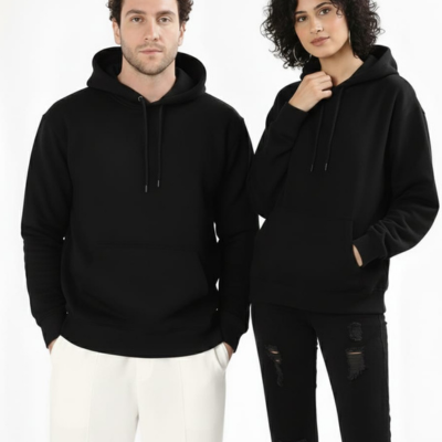 Plain Oversized Hoodie -Black & White